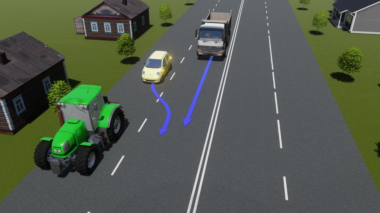 Qaysi transport vositasining haydovchisi yo'l berishi lozim? — YHQ savoli uchun rasm
