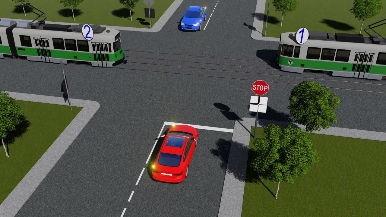 Transport vositalari chorrahani qanday tartibda kesib o'tadilar? — YHQ savoli uchun rasm