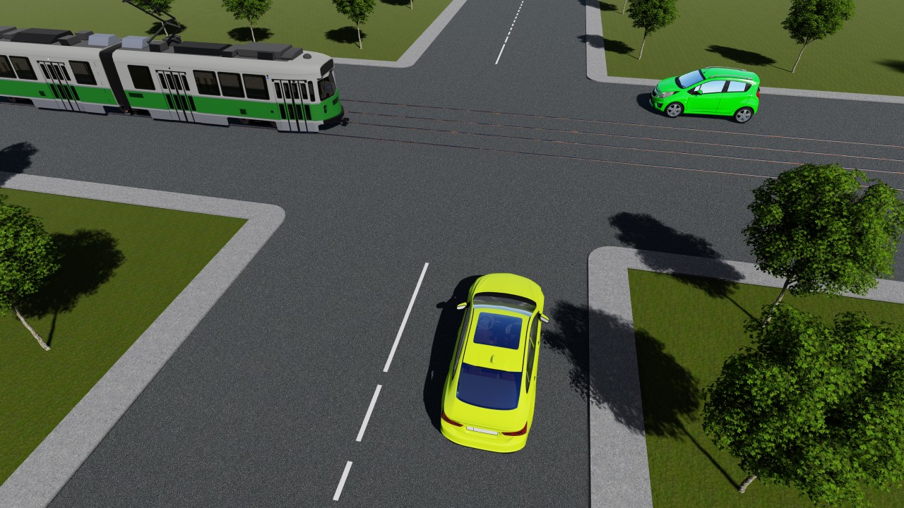 Transport vositalari chorrahani quyidagi tartibda kesib o'tadilar: — YHQ savoli uchun rasm