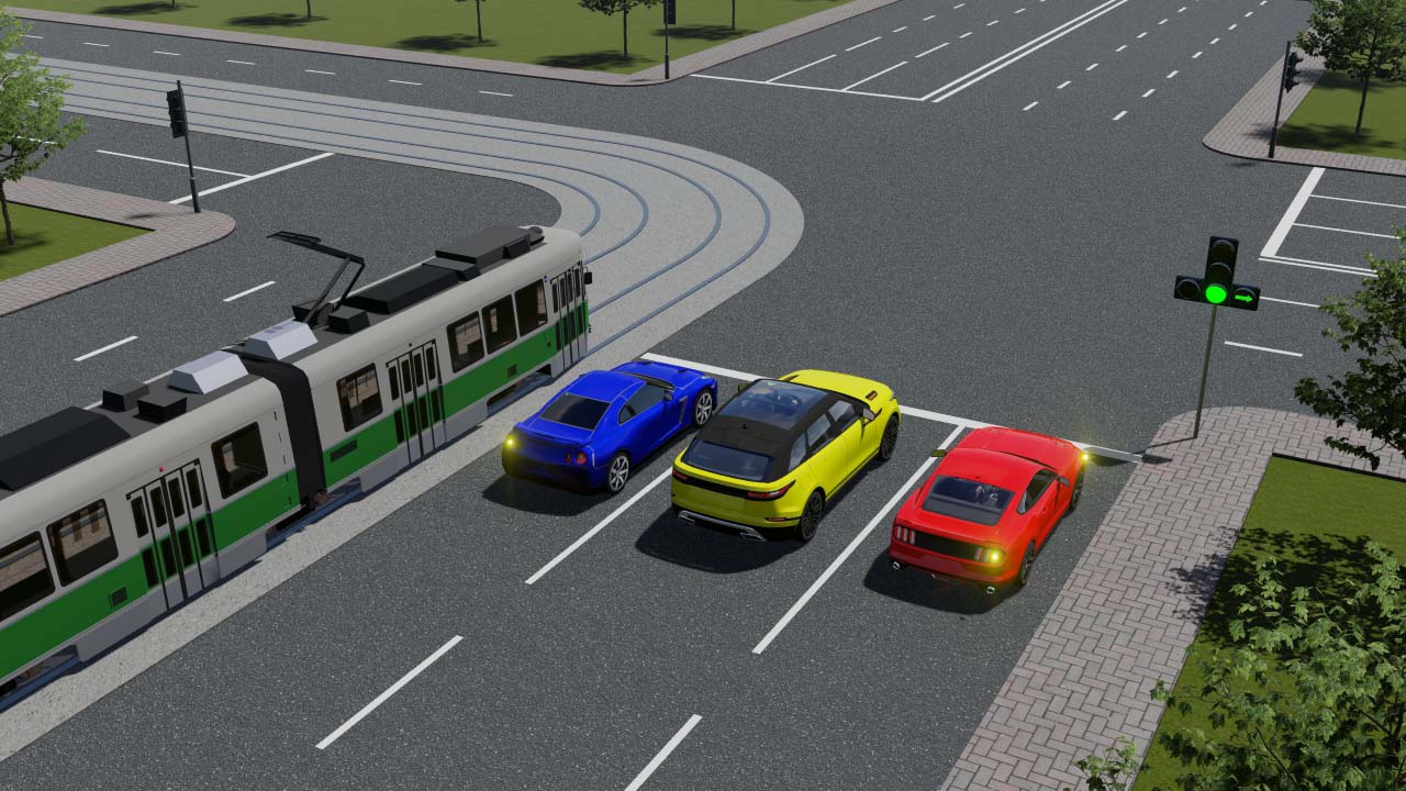 Svetoforning bu ishorasida qaysi transport vositalarining harakatlanishiga ruxsat etilgan? — YHQ savoli uchun rasm