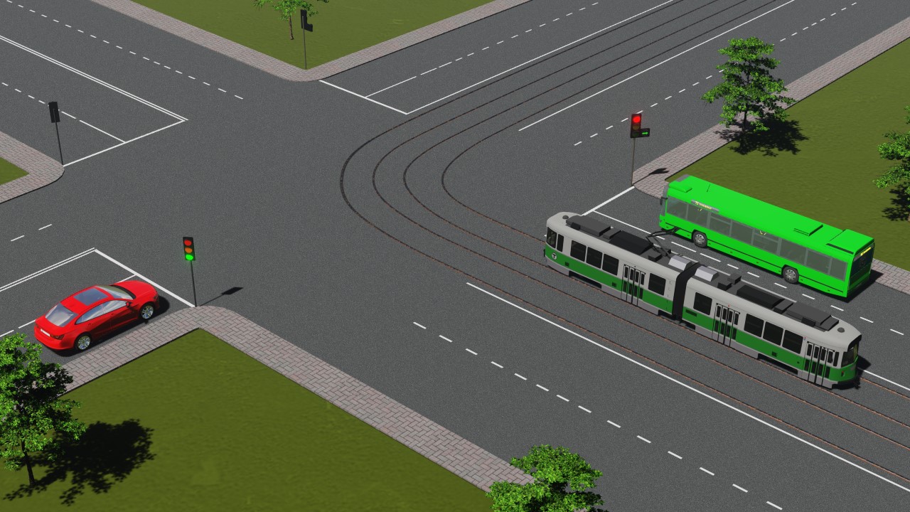 Transport vositalari chorrahadan quyidagi tartibda o'tadilar: — YHQ savoli uchun rasm