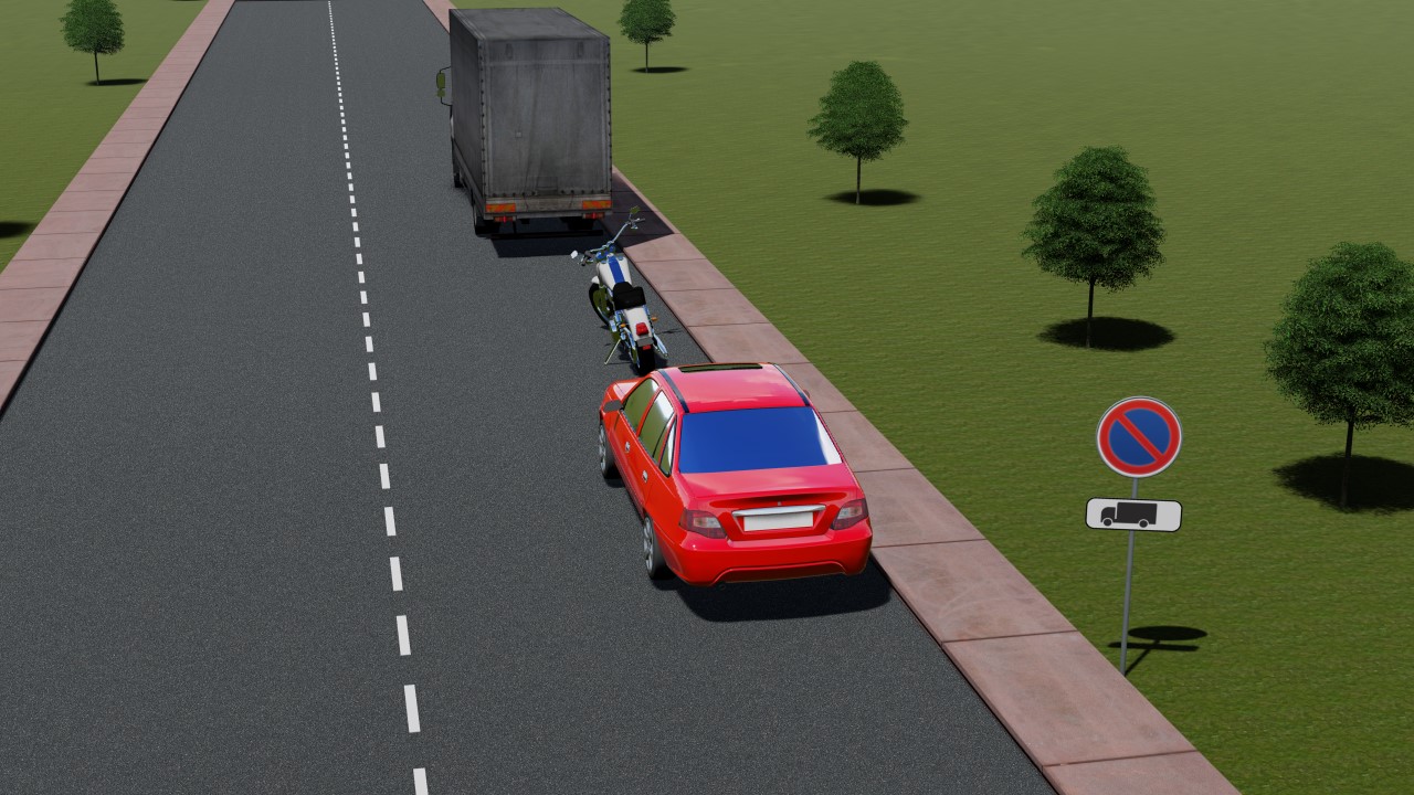 Qaysi transport vositalariga to'xtab turishga ruxsat etilgan? — YHQ savoli uchun rasm