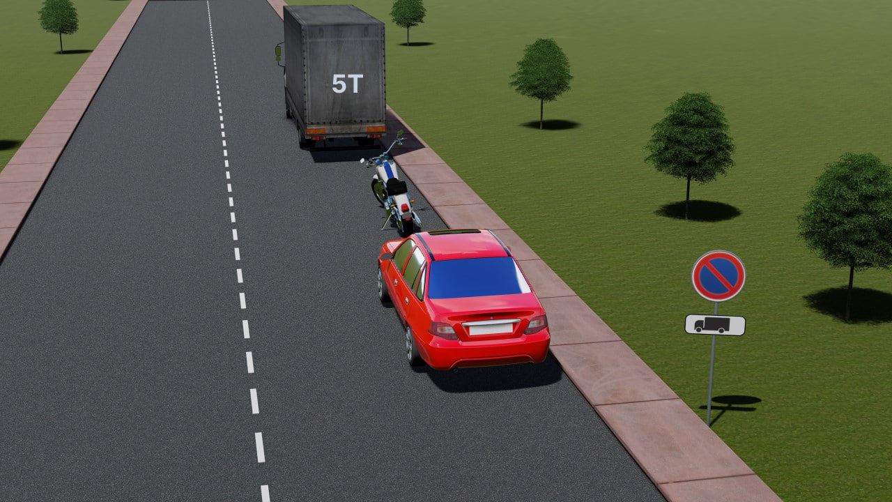Qaysi transport vositasining haydovchisi to'xtab turish qoidasini buzdi? — YHQ savoli uchun rasm
