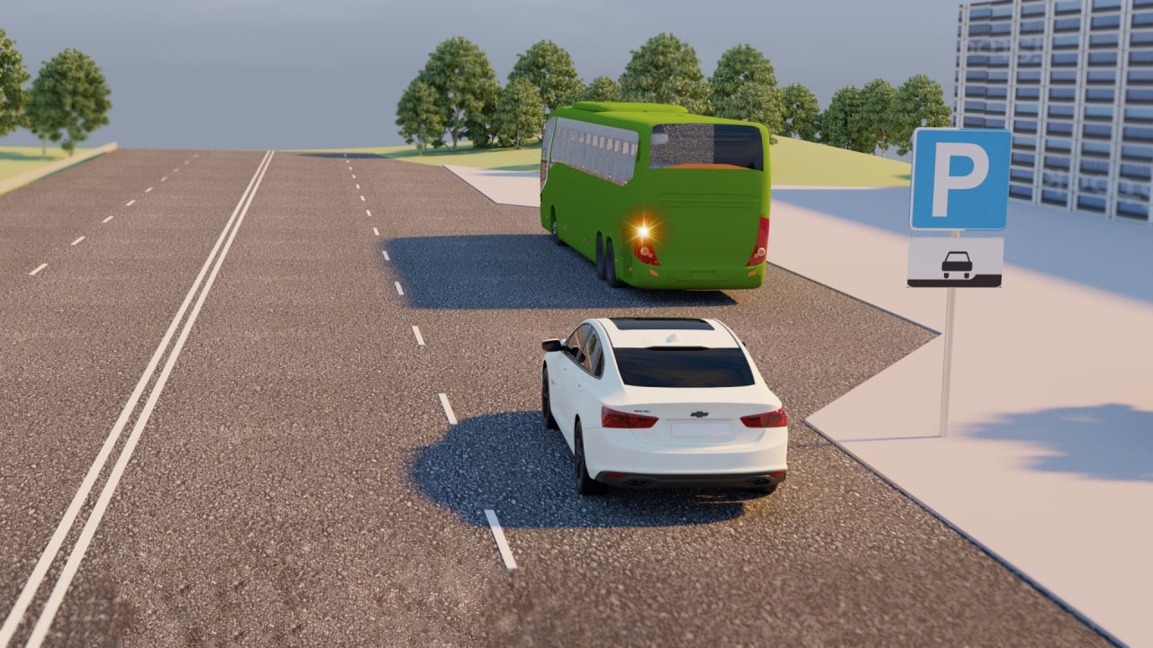 Ushbu holatda qaysi transport vositasi yo'l berishi kerak? — YHQ savoli uchun rasm
