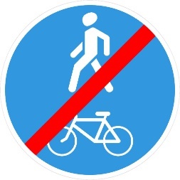 4.6.2 Piyoda va velosipedlar birgalikda harakatlanish yo'li oxiri — yo'l belgisi