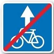 5.45 Velosipedlar uchun harakatlanish bo'lagining oxiri — yo'l belgisi